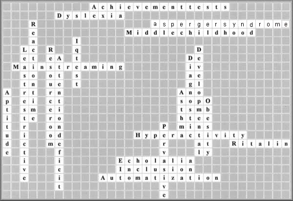 Crossword Answer Gird